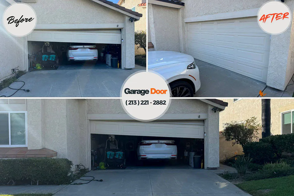 Before and after: garage door installation St. James City, FL